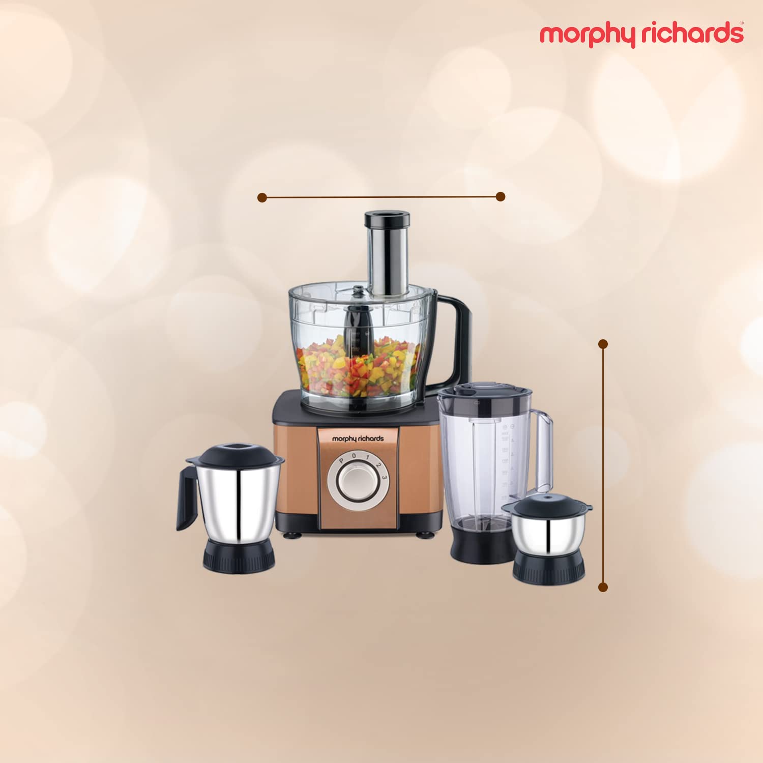 Morphy Richards Icon Superb 1000-Watt Food Processor (Copper Colour) Mahajan Electronics Online