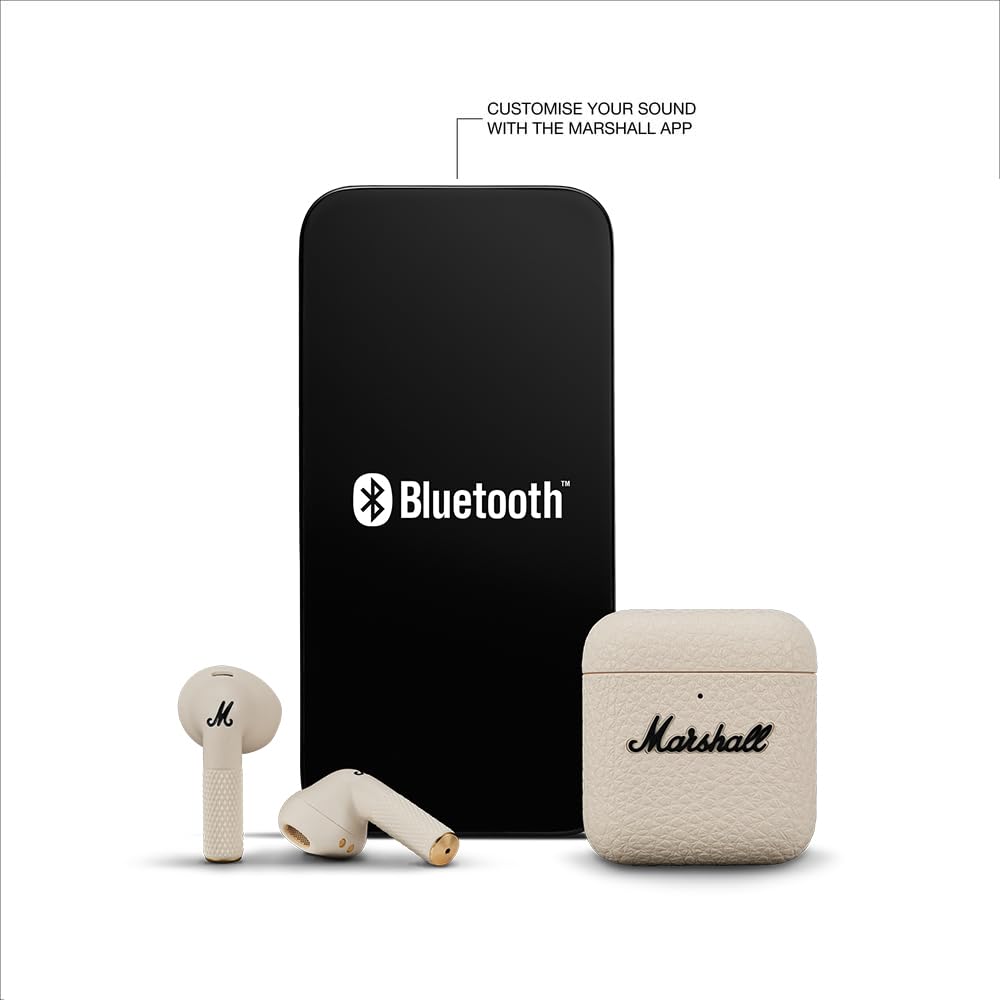 Marshall Minor Iv Wireless in Ear Earbuds with 30+ Hours of Playtime, Water-Resistant, Wireless Charging- Cream – Mahajan Electronics Online.