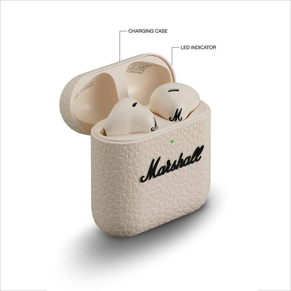 Marshall Minor Iv Wireless in Ear Earbuds with 30+ Hours of Playtime, Water-Resistant, Wireless Charging- Cream – Mahajan Electronics Online.