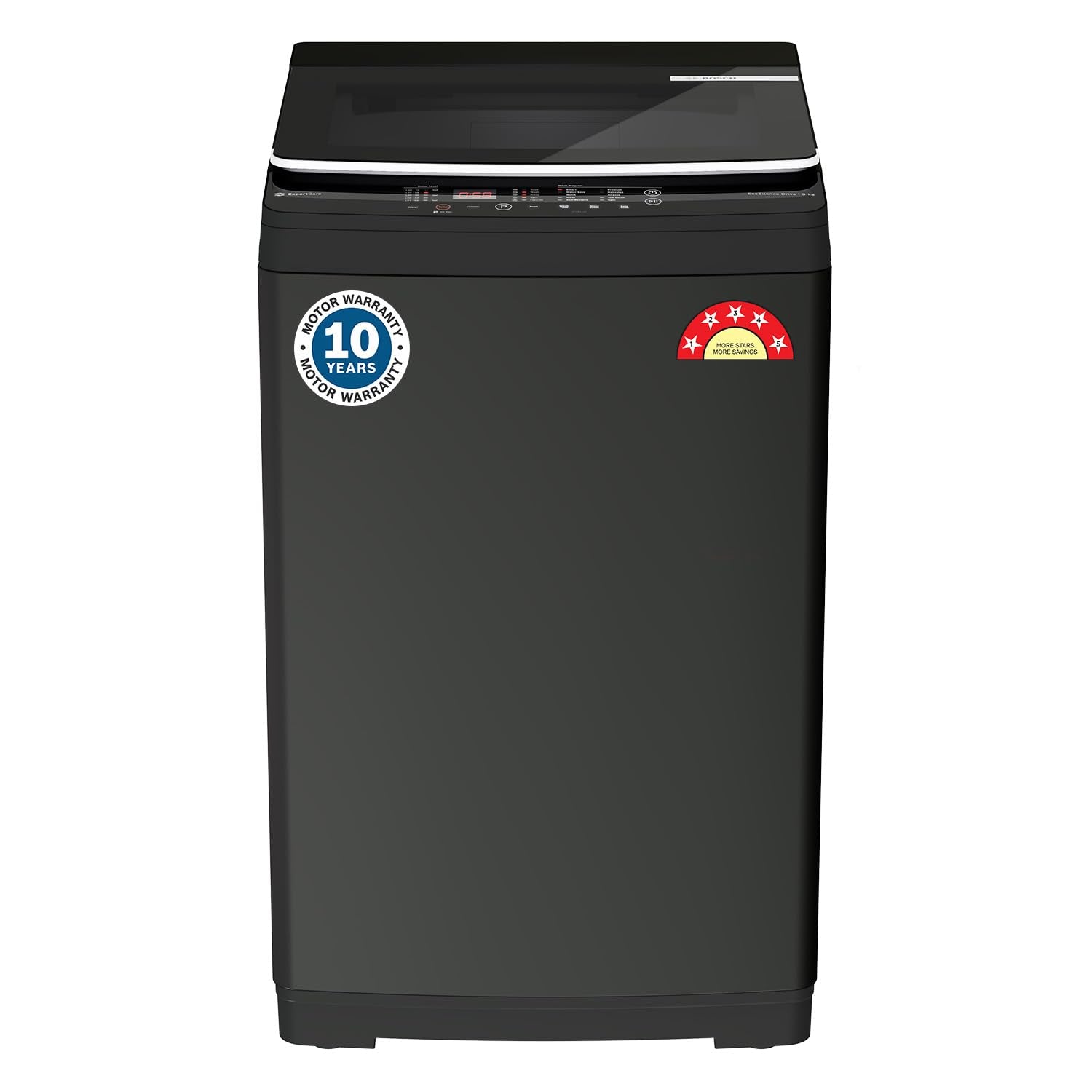 Bosch WOE90EV0IN 9 KG 5 Star Fully Automatic Top Loading Washing Machine,Inbuilt Heater,Glass Lid with chrome finish,Tempered Glass with Soft Closing Lid,Unique display with 10 Button, Vietnam Black,(WOE90EV0IN) Bosch online mahajna electronics