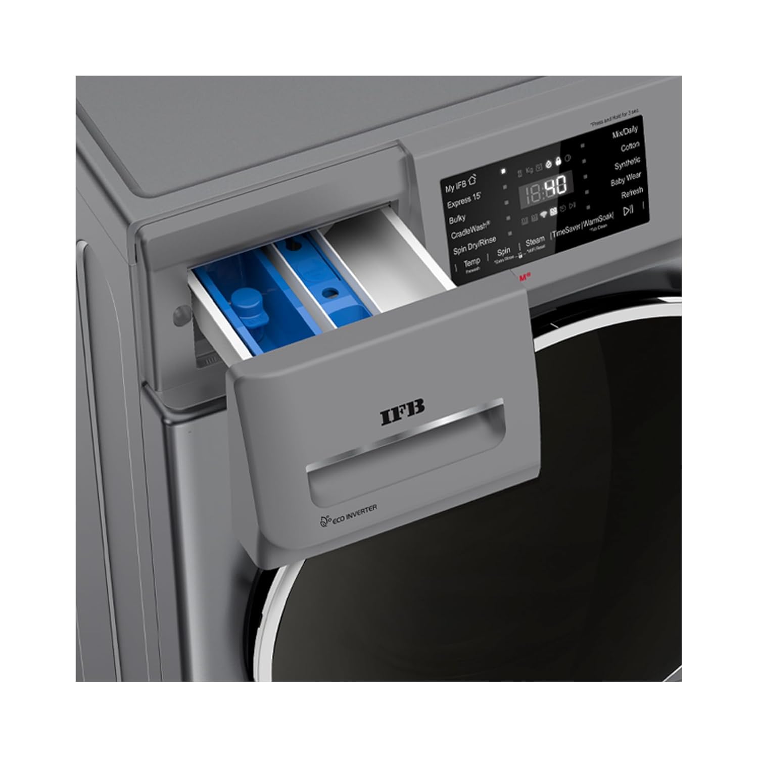 IFB SENATOR MSN 8012K 8 Kg 5 Star Front Load Washing Machine 2X Power Steam (1200 RPM, 2024 Model, Metallic Silver, Touch Control + Knob In-built Heater, 4 years Comprehensive Warranty) Mahajan Electronics online