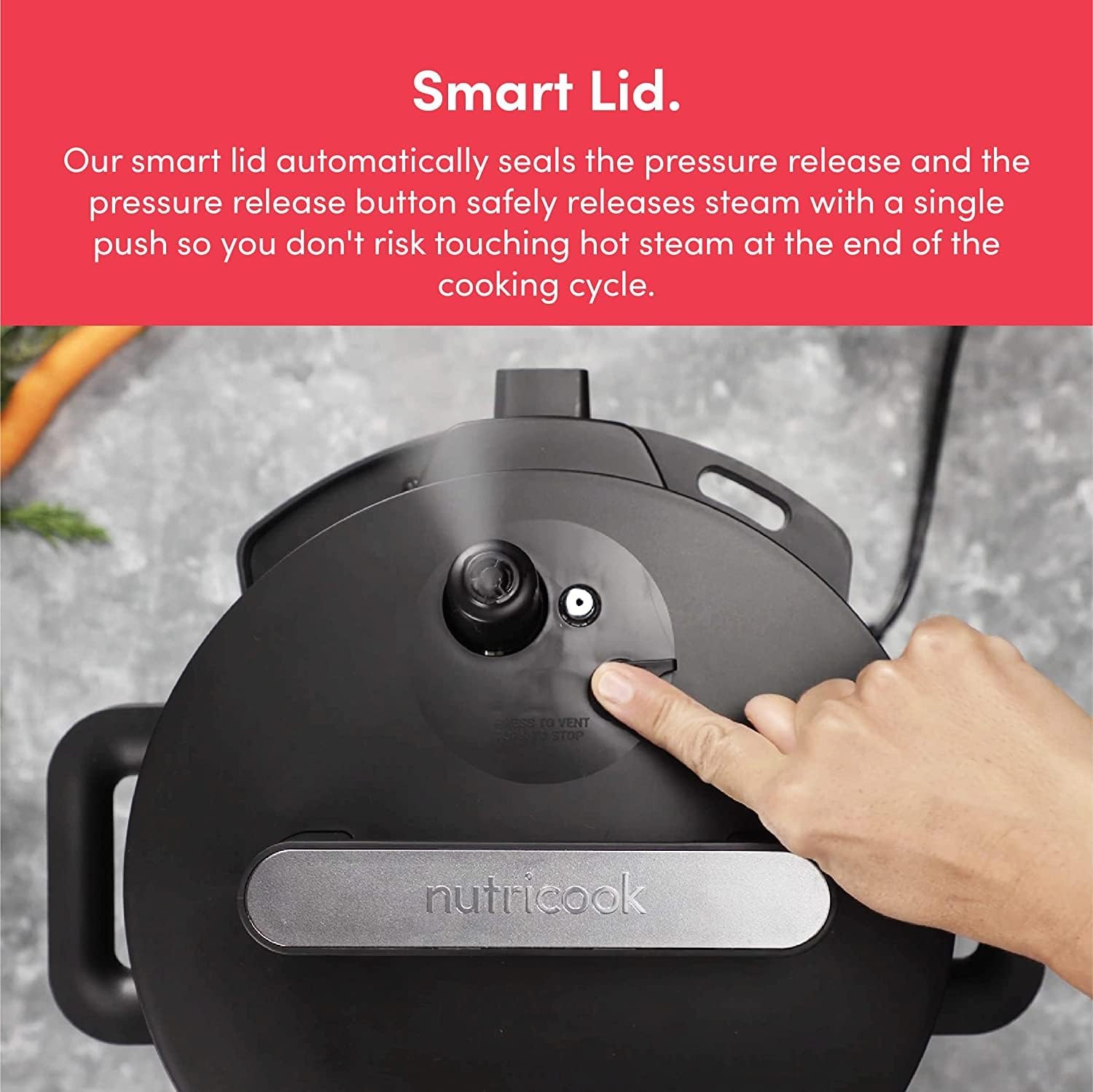 Nutricook SP204K Stainless Steel Smart Pot 2 (6 QT | 6 Litre), 1000W, 9 In 1 Instant Programmable Electric Pressure Cooker, Slow Cooker, Rice Cooker, Steamer, Saute Pot, Warm Food, Smart Lid Nutricook