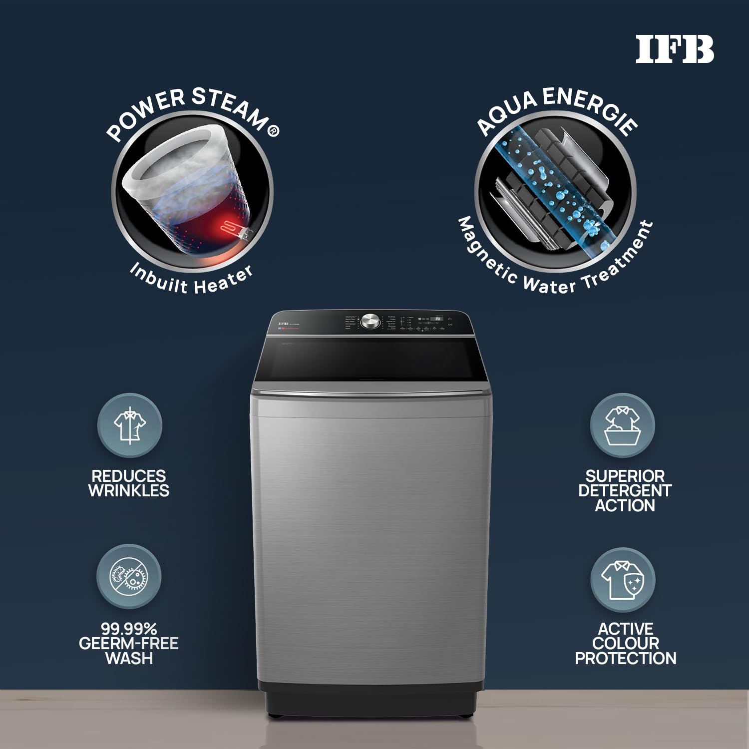 IFB TL111IN3SN 11 Kg 5 Star with DeepClean® Technology, AI Powered, Fully Automatic Top Load Washing Machine (2025 Model, PowerSteam®, Inbuilt Heater, 5D Wash, Aqua Energie, Inox) Mahajan Electronics Online