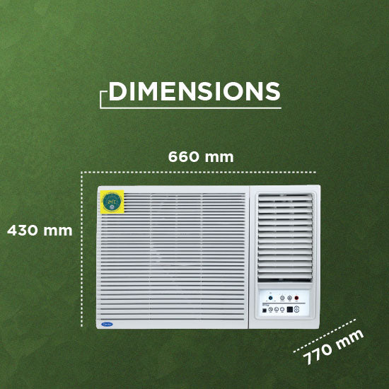 Carrier 19K ESTRELLA GXI (CIW19EC5R36F0) 1.5Ton 5 Star Window Inverter AC (Copper, Dust Filter & Turbo Mode, White) Mahajan Electronics Online