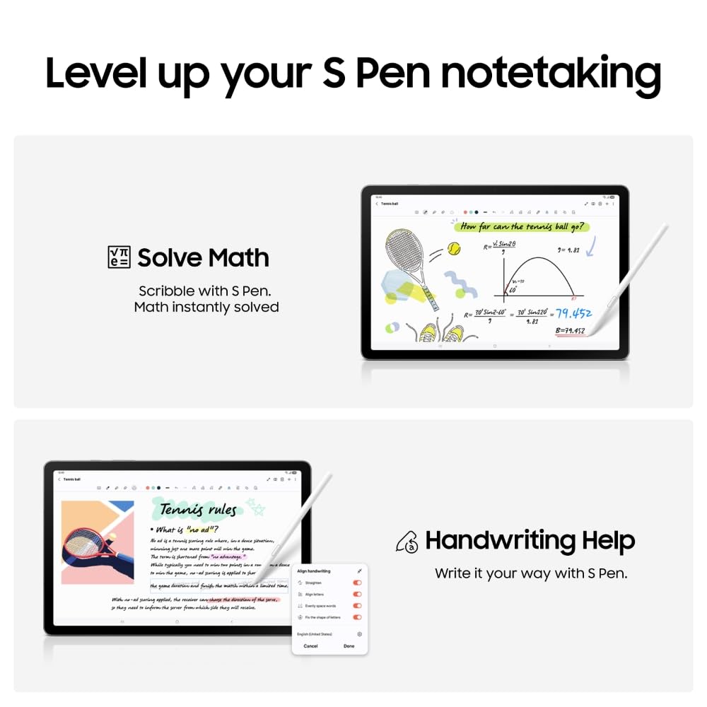 Samsung Galaxy Tab S10 Lite with AI, S Pen in-Box, 27.7 cm (10.9 inch) TFT LCD Display, 8 GB RAM, 256 GB Storage, Wi-Fi + 5G Tablet, Gray Mahajan Electronics Online