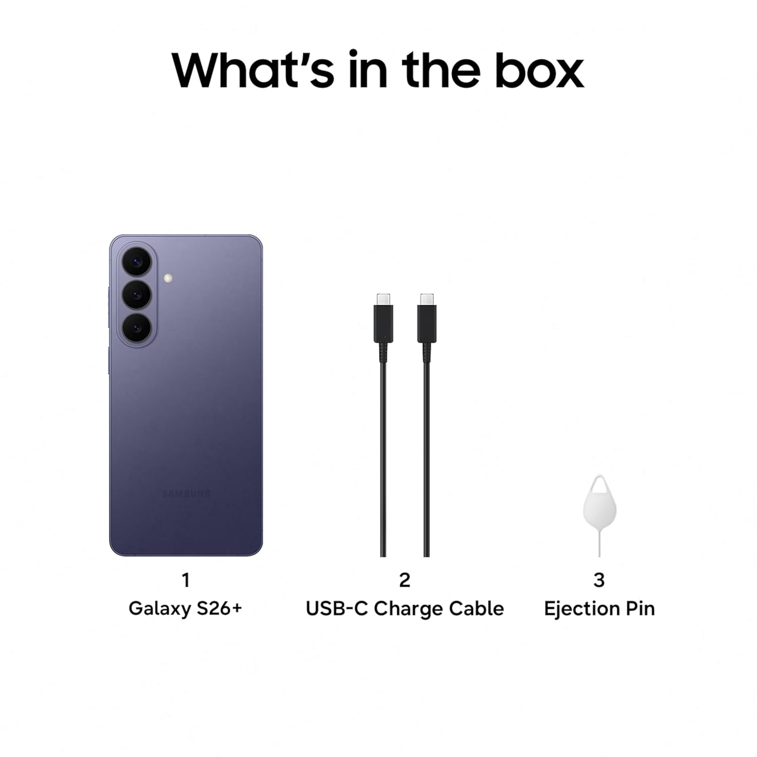 Samsung Galaxy S26 Plus 5G (Cobalt Violet, 12GB RAM, 256GB Storage), AI Phone, Photo Assist, Creative Studio, 50MP Camera, 4900mAh Battery and Super Fast Wireless Charging Samsung