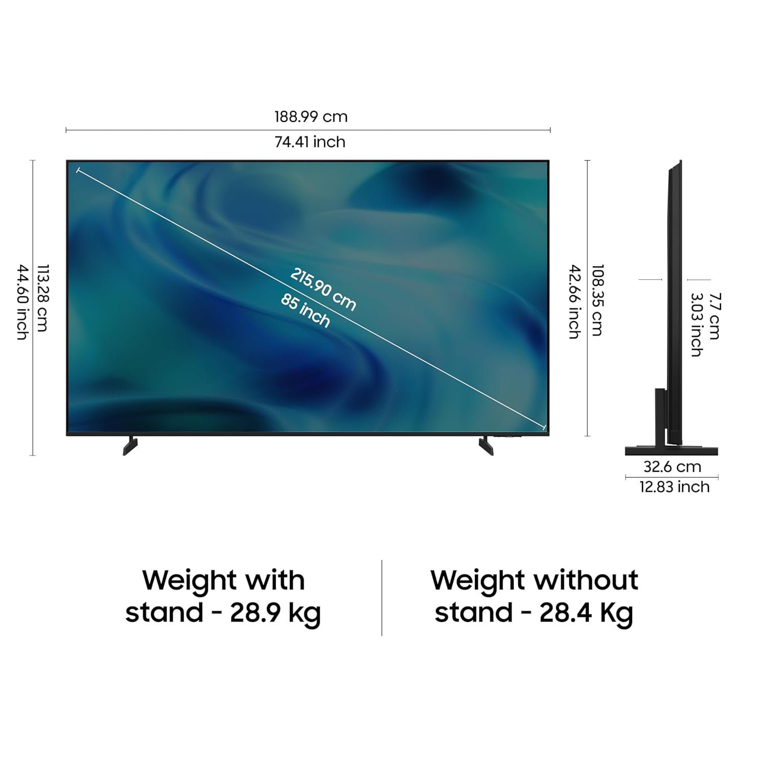 Samsung  UA85U8300HULXL 85 Inch 4K Ultra HD Smart LED TV | Crystal Processor 4K, HDR10+ Mahajan Electronics Online