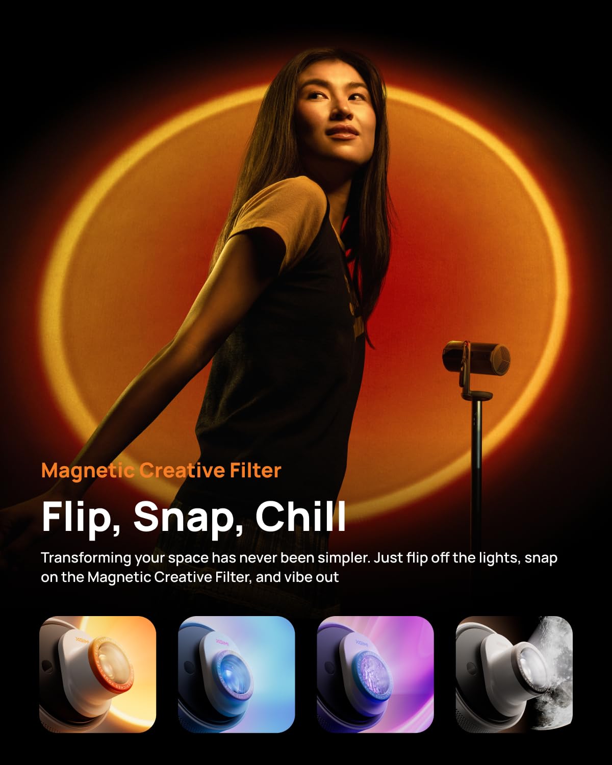 XGIMI 2025 New Launch MoGo 4 Laser Portable Projector with 4 Filters, 550 ISO Lumens, 360° Built-in Stand, Built-in Battery, 2.5H Movie Time, Google TV with Licensed Netflix, 2×6W Harman Kardon Mahajan Electronics online