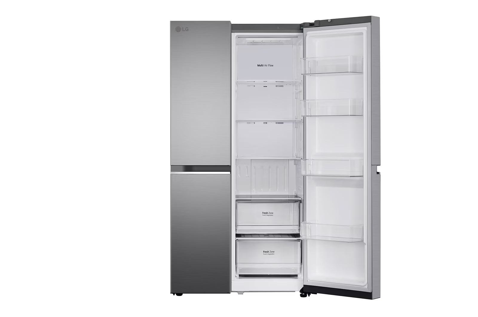 LG GL-B257HPZ3 650L Side-by-Side Refrigerator, Convertible, Door Cooling+™, Shiny Steel Finish, 3 Star Mahajan Electronics Online