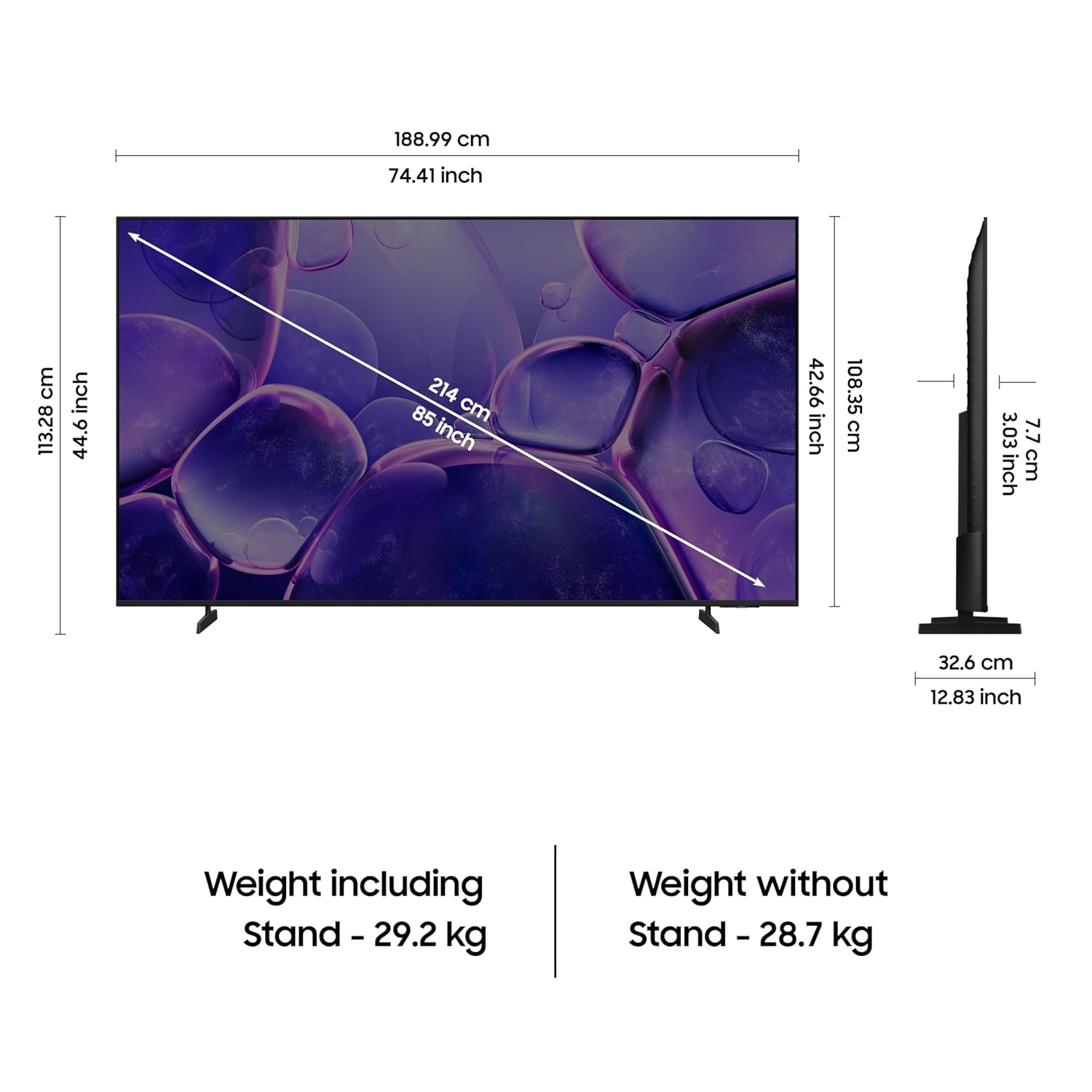 Samsung UA85U8500FUXXL  214 cm (85 inches) Crystal 4K Ultra HD Smart LED TV (Black) Mahajan Electronics Online