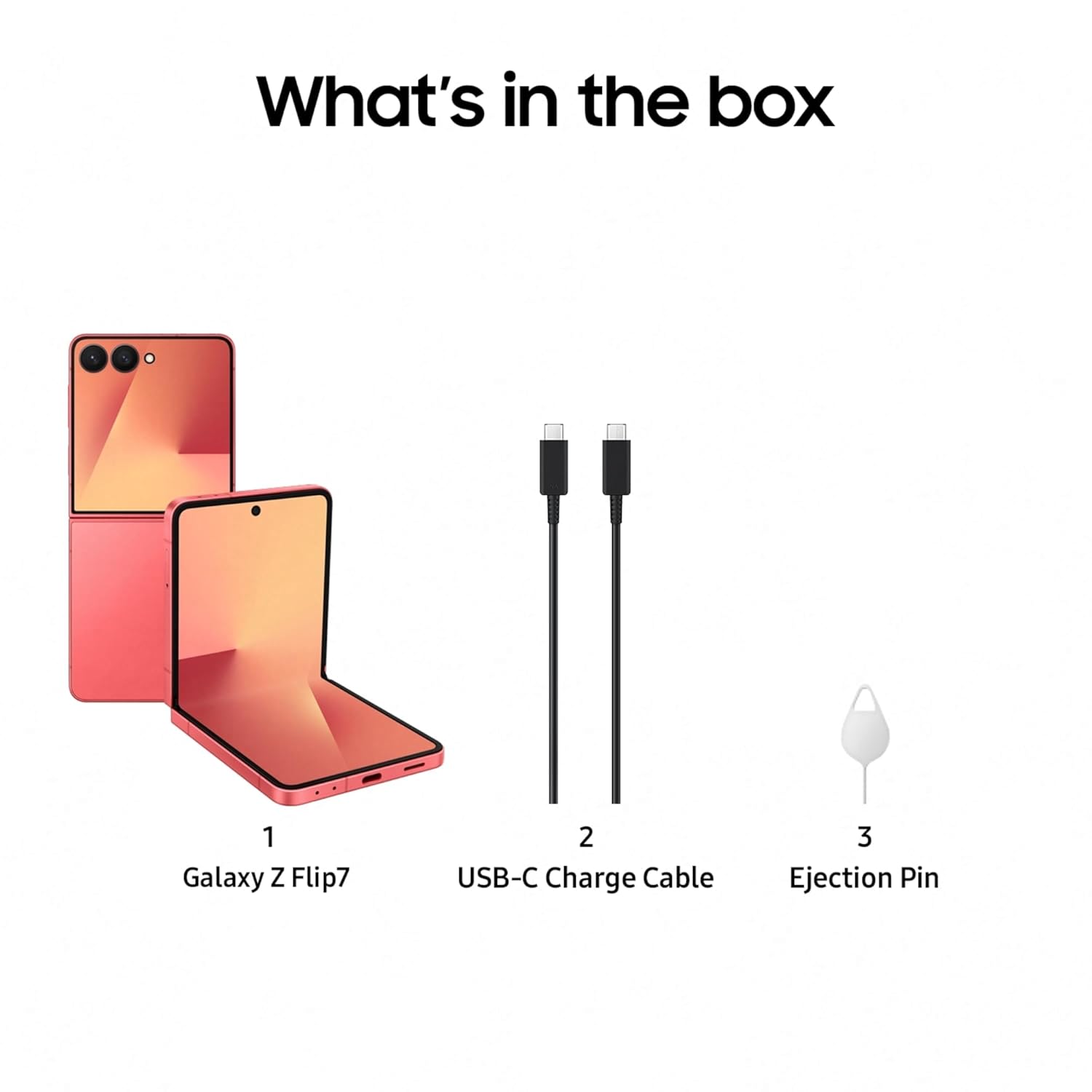 Samsung Galaxy Z Flip7 5G Smartphone with Galaxy AI (Coralred, 12GB RAM, 256GB Storage), Ultra Sleek Design with 50MP High-Resolution Camera, Exynos 2500, Google Gemini Mahajan Electronics Online