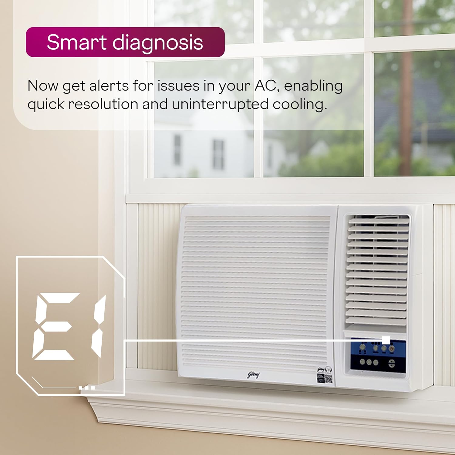 Godrej WIC 18UTC5 WWA 1.5 Ton 5 Star, Turbo Mode, Smart Diagnosis, Pure Air Filter, Anti-Freeze Thermostat, Anti Corrosive Blue Fin Coating, Inverter Window AC (Copper, AC 1.5T , White) mahajan electronics online