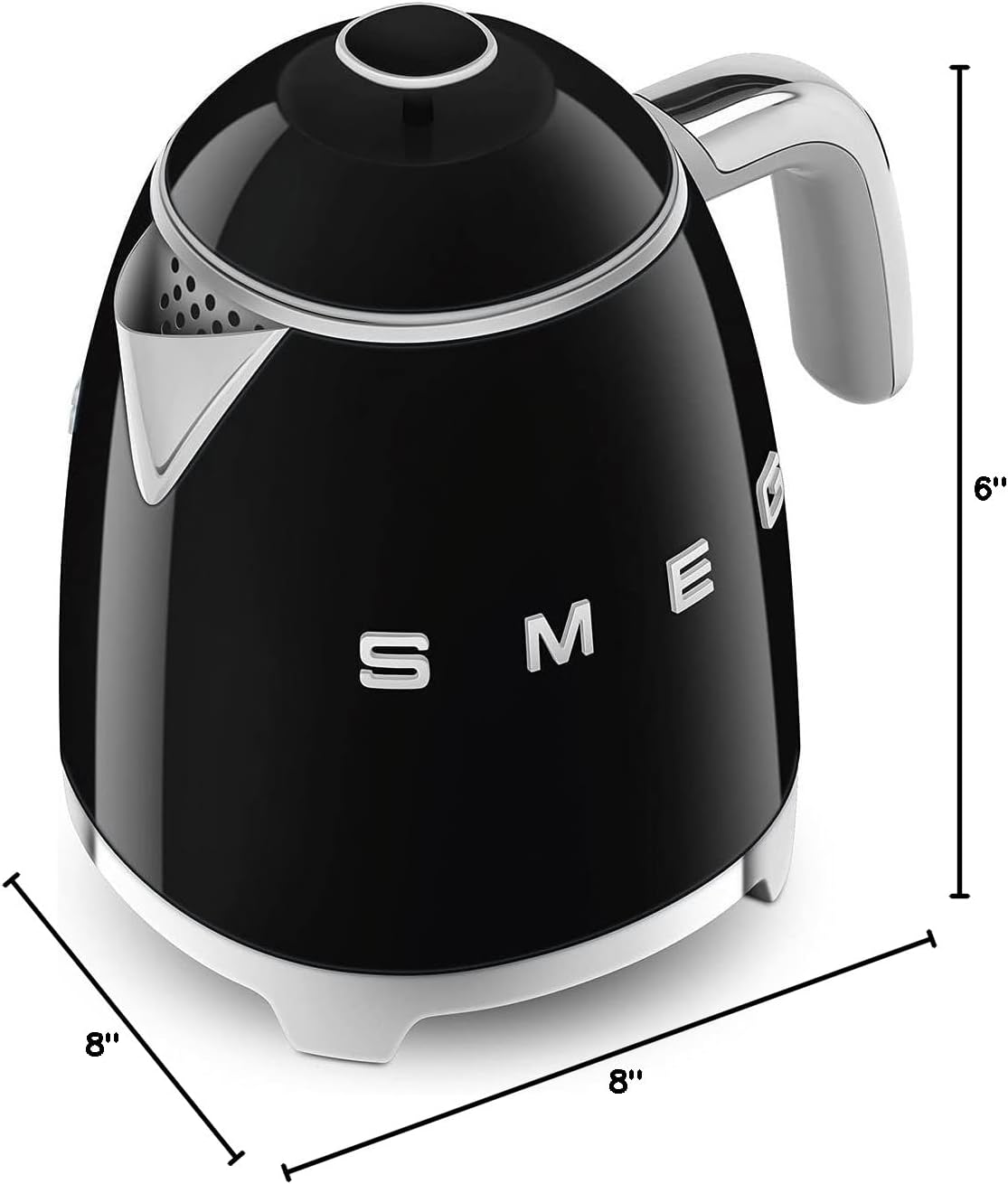 SMEG KLF05BLEU Mini 50's Retro Style 3 Cup Electric Kettle with Double Wall Anti Slip Base and Water Level Indicator (Black) Mahajan Electronics  Online