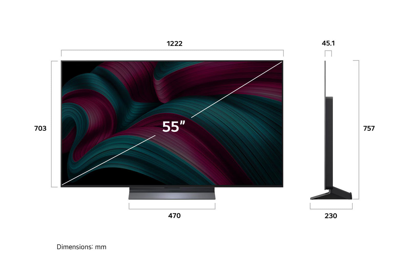 LG OLED55C56LA 139 cm (55) OLED evo Smart TV (C5 with α9 AI Processor 4K Gen8, Dolby Vision, Dolby Atmos, FILMMAKER MODE ™ Mahajan Electronics Online