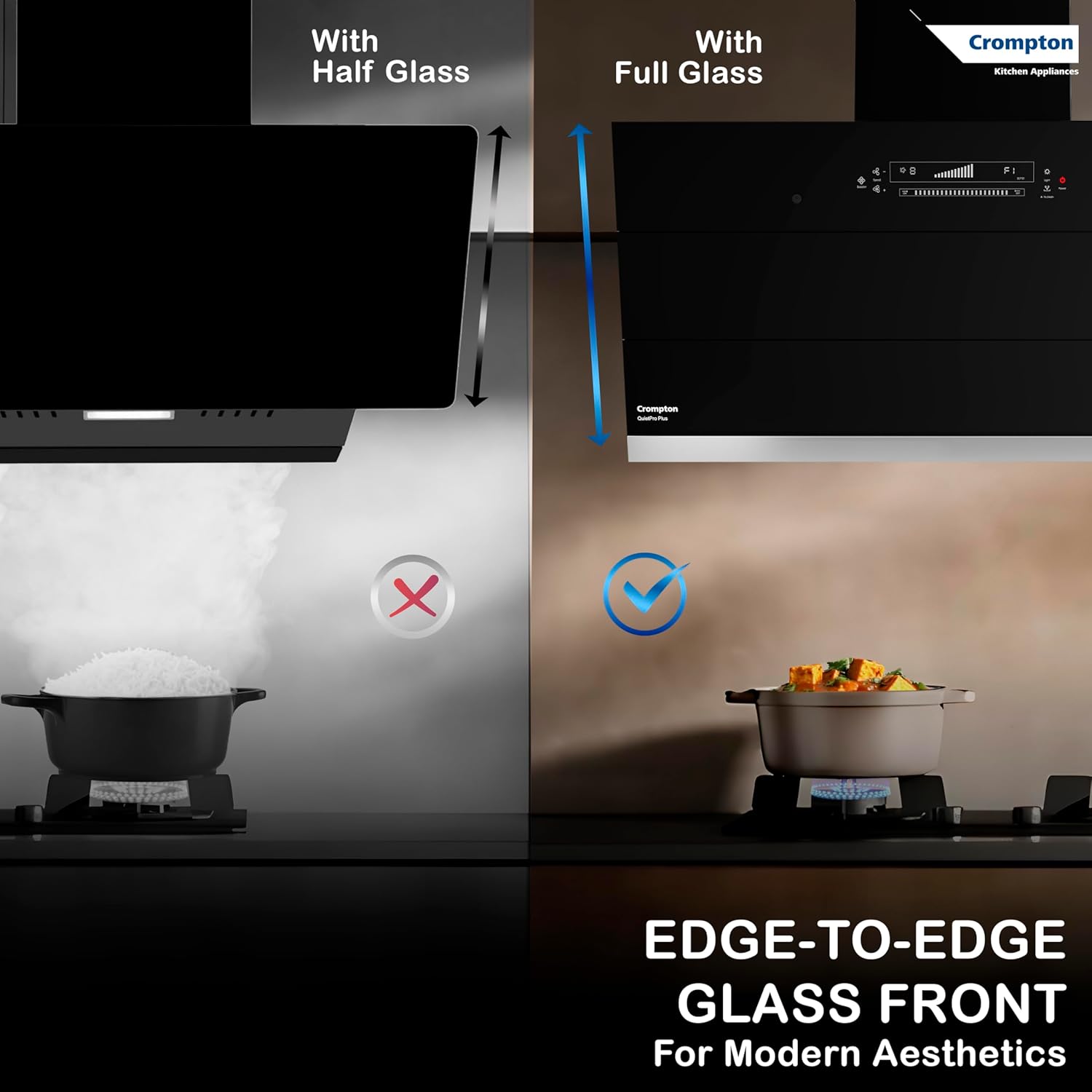 Crompton CHD-AQI60FLE-IND BLDC 1700m3/hr 60cm Slant Chimney| Filterless Intelligent Autoclean| Built In Oil Collector| Touch+Motion Sensor Control|10Yrs Motor & 4Yrs Overall Warranty Mahajan Electronics Online