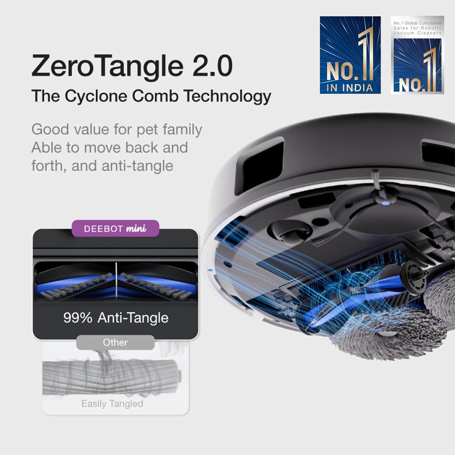 ECOVACS DEEBOT MINI Omni 2 in 1 Robot Vacuum Cleaner & Mop, 2025 New Launch, 9000 Pa, Self-Emptying Omni Station, ZeroTangle 2.0, TrueMapping 2.0, 45℃ Hot Air Dry, Deep Mopping, One-Touch Self-Clean Mahajan Electronics Online