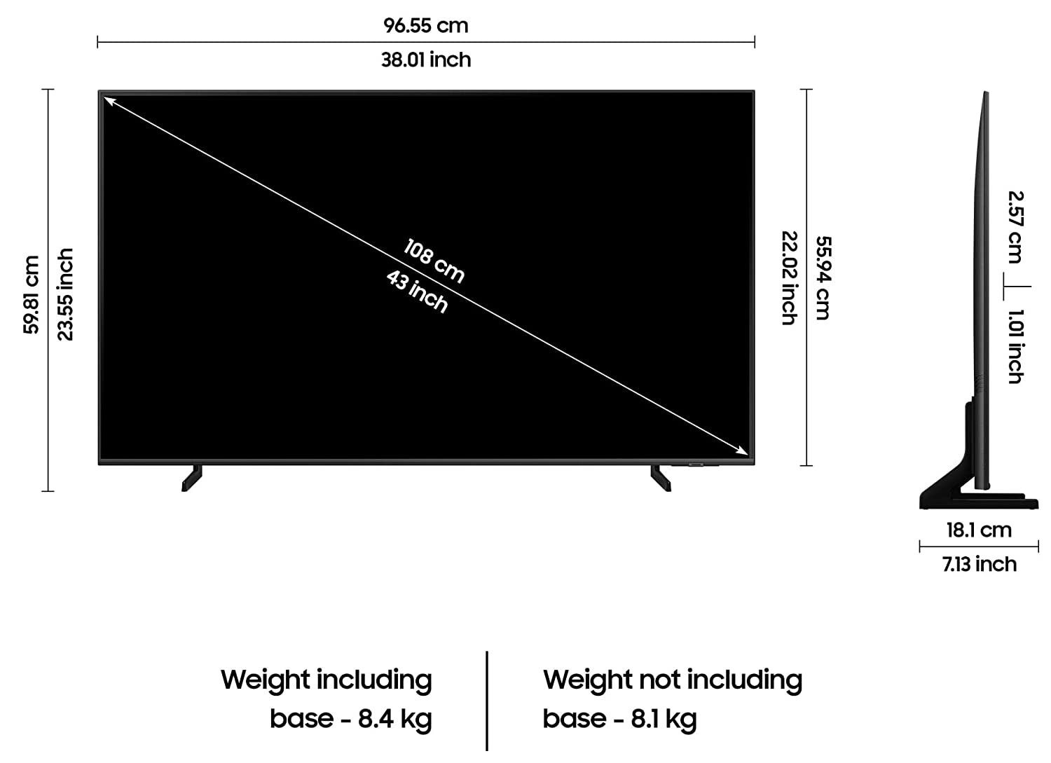 Samsung 108 cm QA43Q60CAKLXL (43 inches) 4K Ultra HD Smart Neo QLED TV (Titan Grey) - Mahajan Electronics Online