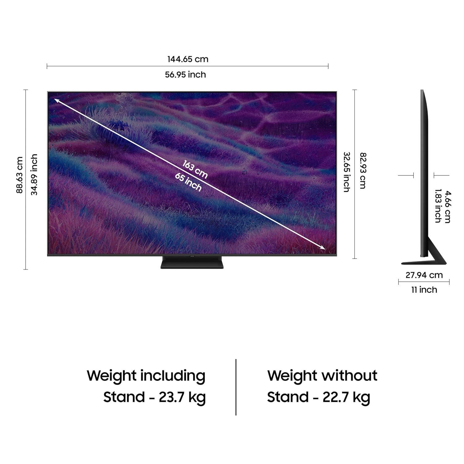 Samsung QA65QN80FAULXL  163 cm (65 inches) 4K Ultra HD Mini-LED Neo-QLED Smart TV (Titan Black) Mahajan Electronics Online