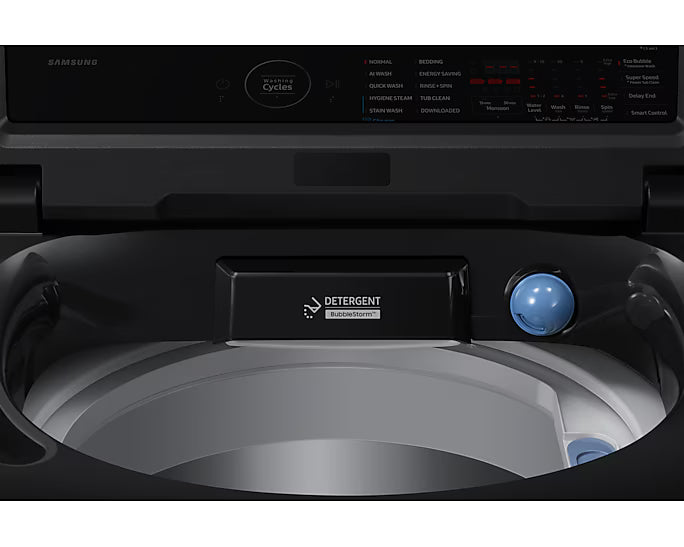 Samsung WA40F08H2BTL 8 Kg 5 Star Top Load Fully Automatic Washing Machine (Black Caviar) | AI Wash, EcoBubble™, Hygiene Steam, Wi-Fi Enabled 2026 Mahajan Electronics Online