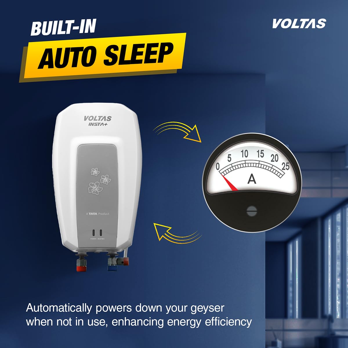 Voltas Insta+ 5-Star 3L Instant Water Heater 3000W, Warranty of 5 years on Tank, 2 Years on Heating Element, 2 Years on Product by Voltas | Copper Element (White) Mahajan Electronics Online