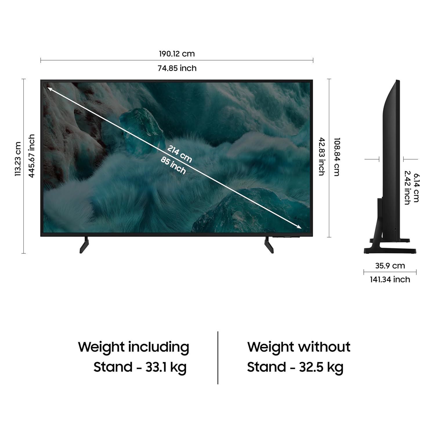 Samsung QA85Q7FAAUXXL  214 cm (85 inches) 4K Ultra HD QLED Smart TV (Black) Mahajan Electronics Online