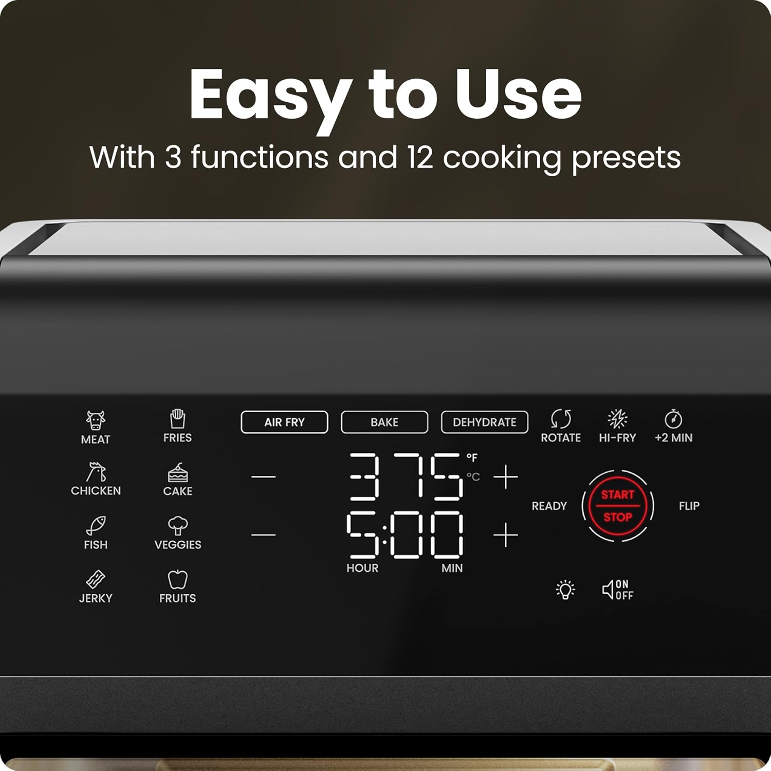 Chefman RJ38-RDO-V12-IN 12-Quart 5-in-1 Air Fryer Oven with Digital Timer, Touchscreen, and 12 Presets - Family Size Countertop Convection Oven, Dishwasher-Safe Parts Mahajan Electronics Online
