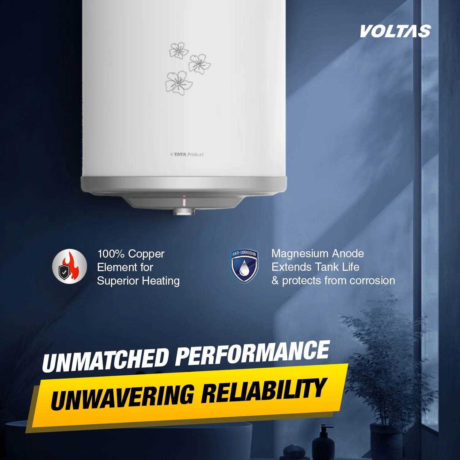 Voltas Aqua Prime 4 Star Water Heater - 15L (2000 W) 4610035 Mahajan Electronics Online