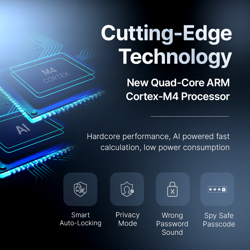 Qubo Smart Door Lock NOVA (Black) | 6-in-1 Keyless Entry | Fingerprint, PIN, RFID, OTP &amp; App Unlock | Mortise Deadbolt | Mahajan Electronics Delhi NCR