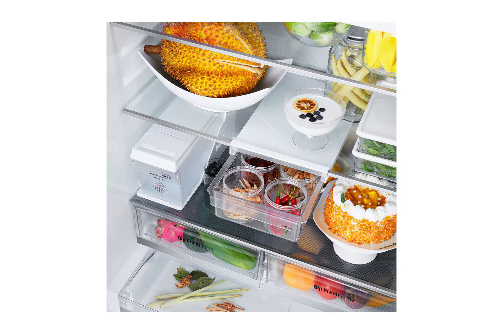 LG GV-K25FFGFB 610L French Door Refrigerator, InstaView, Water Dispenser, Wi-Fi Convertible, Black Glass Finish, 2 Star Mahajan Electronics Online