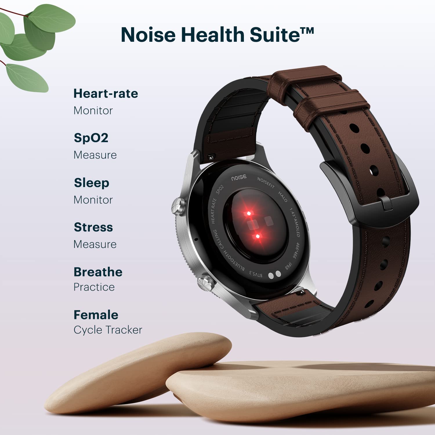 NoiseFit Halo 1.43" AMOLED Display, Bluetooth Calling Round Dial Smart Watch, Premium Metallic Build, Always on Display, (Classic Black) - Mahajan Electronics Online
