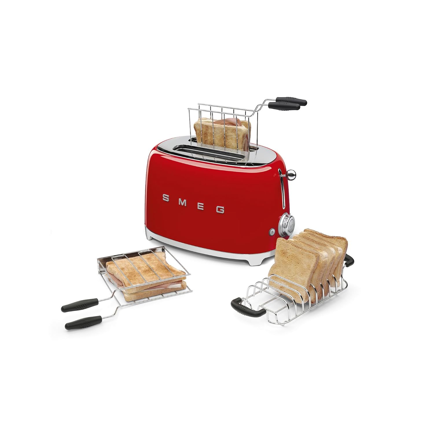 SMEG  TSF01RDEU 2 slice Toaster Red, Glossy 50's Style Aesthetic Mahajan Electronics