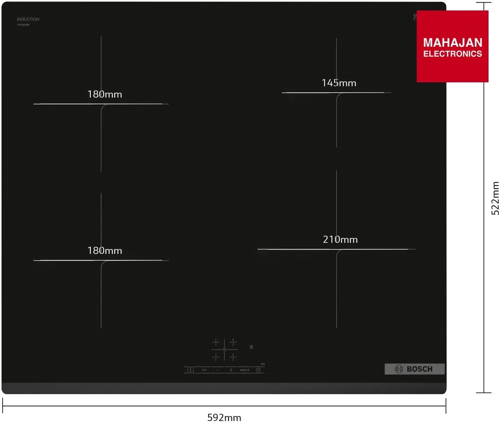 Bosch PIE63KBB5E Series 4 Induction hob 60 cm surface mount without frame Bosch