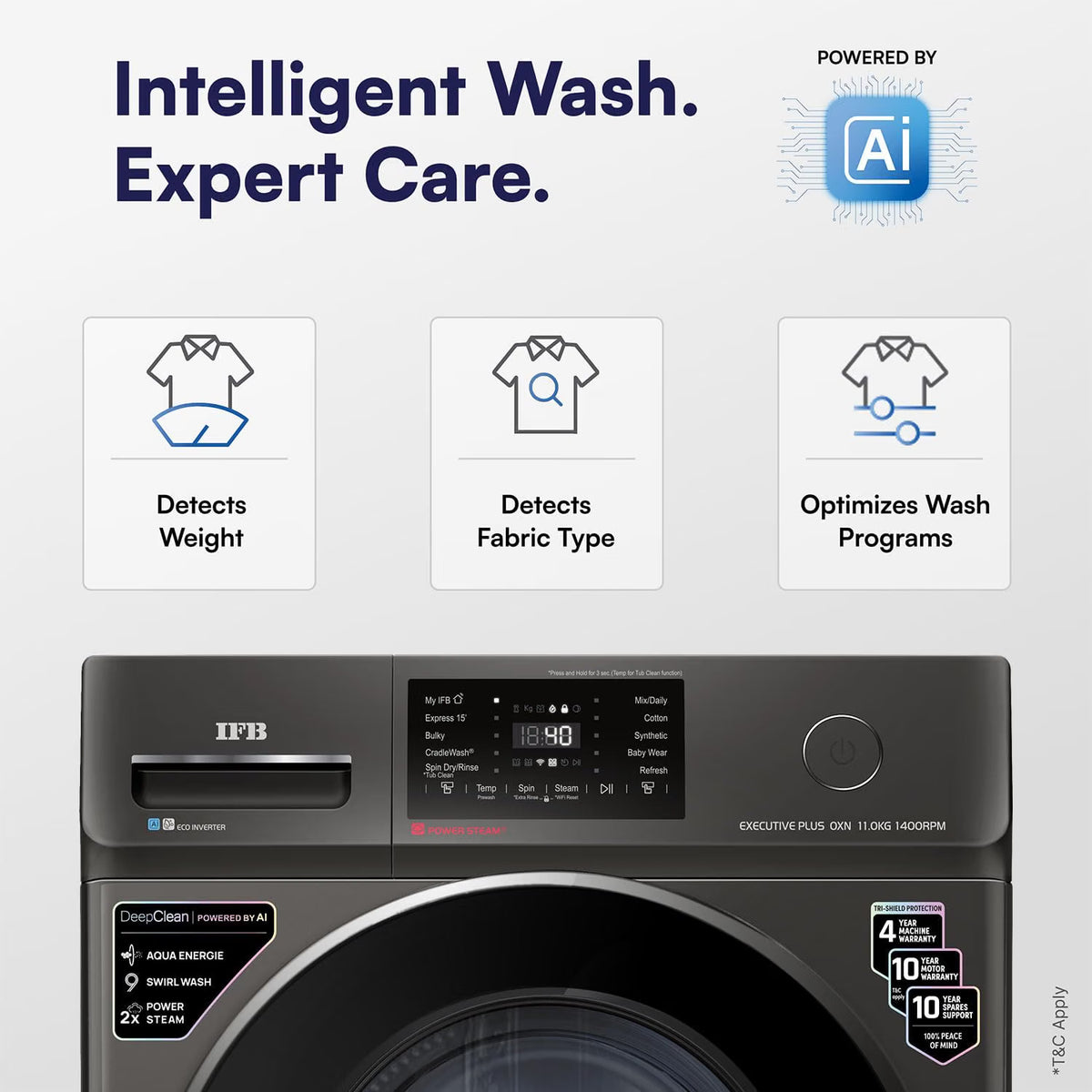 IFB EXECUTIVE PLUS OXN 1114 CMS 11 Kg 5 Star Front Load Washing Machine (Onyx) IFB