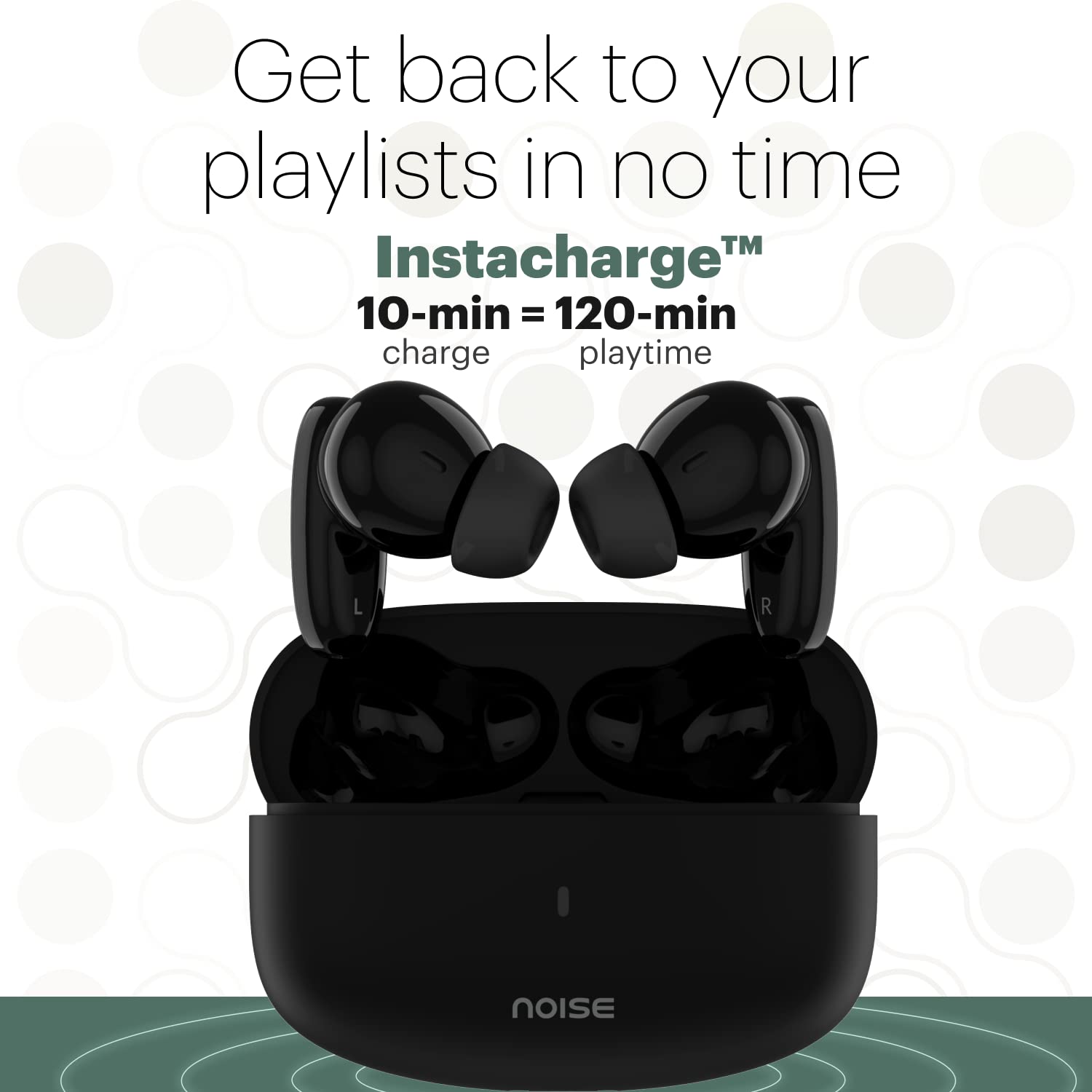 Noise Buds Connect Truly Wireless in Ear Earbuds with 50H Playtime, Quad Mic with ENC, BT v5.2 (Carbon Black) - Mahajan Electronics Online