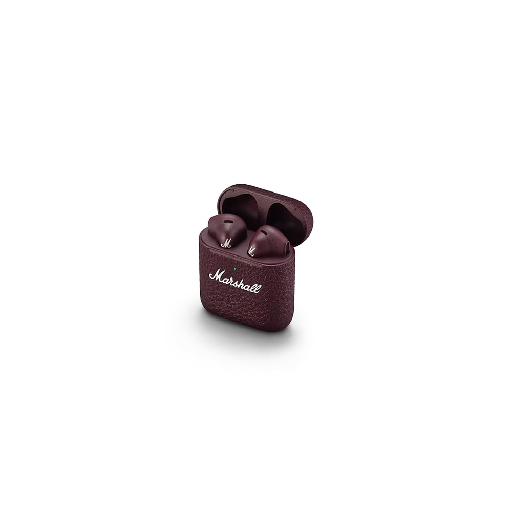 Marshall Minor III Bluetooth Truly Wireless in-Ear Earbuds with Mic (Burgundy) - Mahajan Electronics Online
