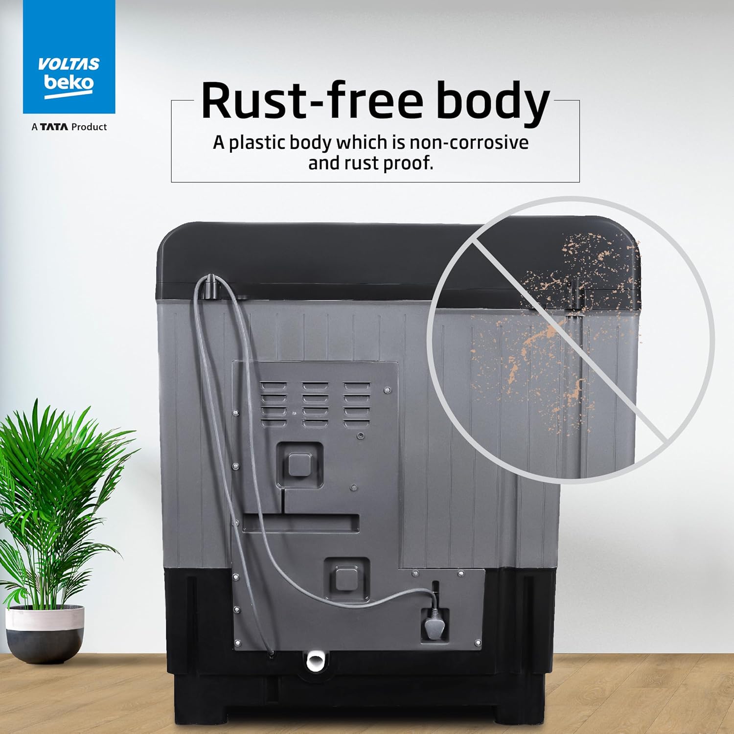Voltas beko WTT90UDX/BKGR4KGTD Tata Product 9 kg 5 Star Semi-Automatic Twin Tub Top Load Washing Machine, (Special Pulsator wash Method) Black Mahajan Electronics Online