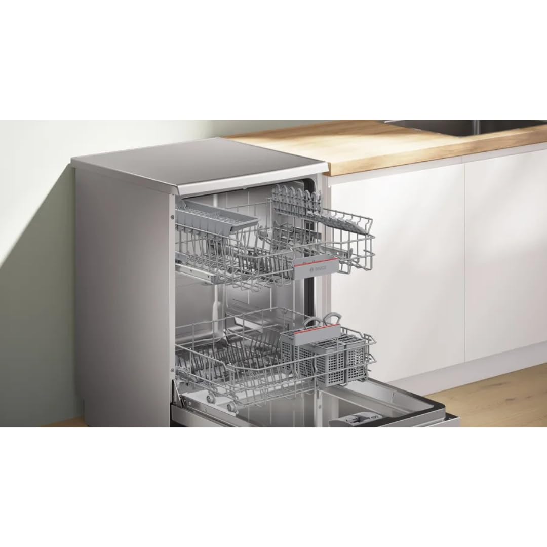 Bosch Series 6 SMS6IKI01I  14 Place Settings Free-standing Dishwasher ( 60 cm, Brushed Steel, Anti-Fingerprint, Wi-Fi Enabled, EcoSilence Drive) Mahajan Electronics Online
