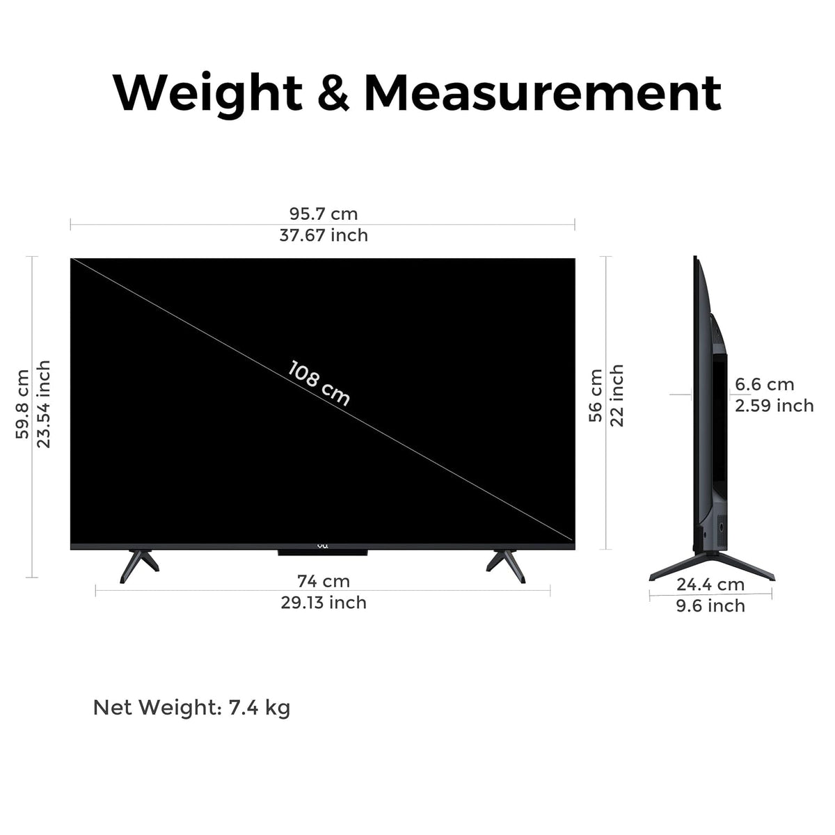 Vu GLO43MINILED California 108cm (43 inches) Glo MiniLED Google 4K TV 2026 VU Technologies