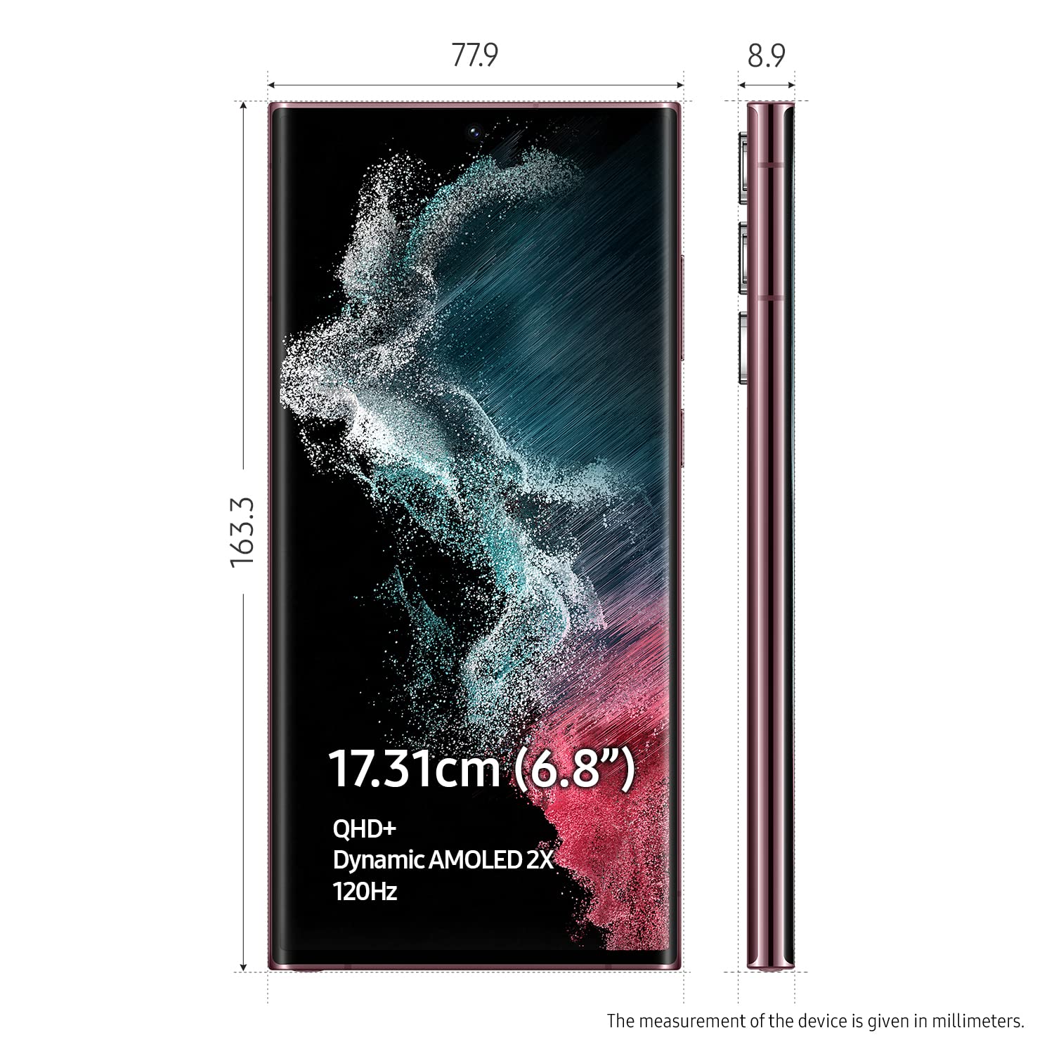 Samsung Galaxy S22 Ultra 5G (Burgundy, 12GB RAM, 512GB Storage) - Mahajan Electronics Online