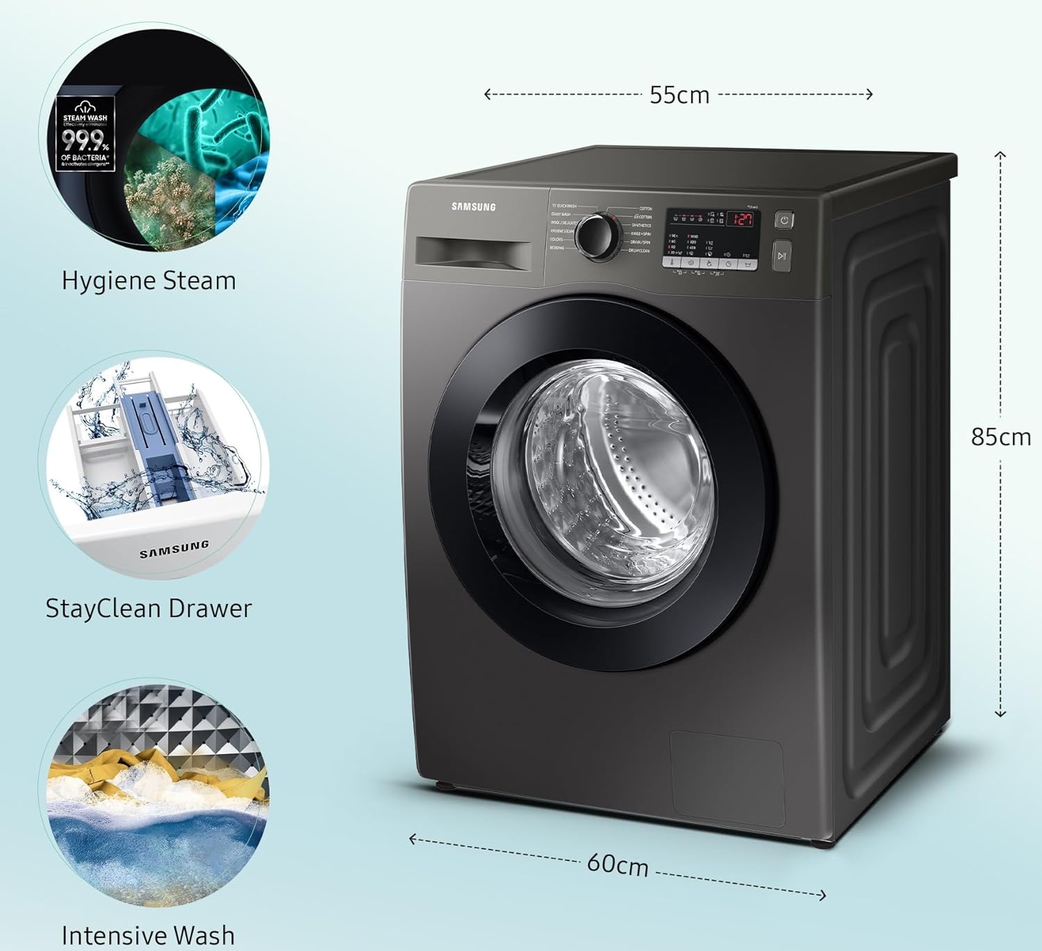 Samsung WW70T4020CX1TL 7 Kg 5 Star Inverter Fully Automatic Front Load Washing Machine Mahajan Electronics Online