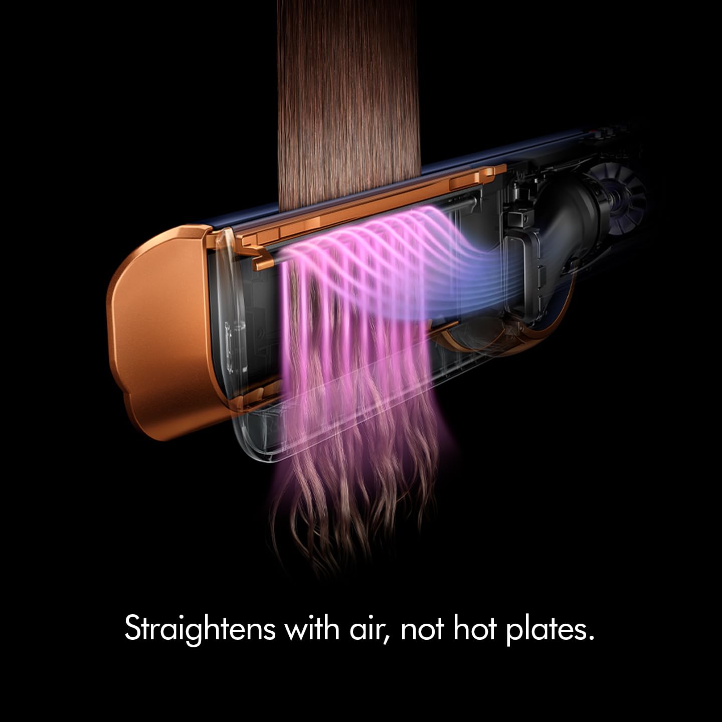 Dyson Airstrait™ Hair Straightener| Wet-to-dry straightener | Straightens with air | No hot plates, no heat damage (When used in Wet-to-dry mode) | Suitable for all hair types (Ceramic Pink/Rose Gold) HT 01 CPRG IN Mahajan Electronics Online