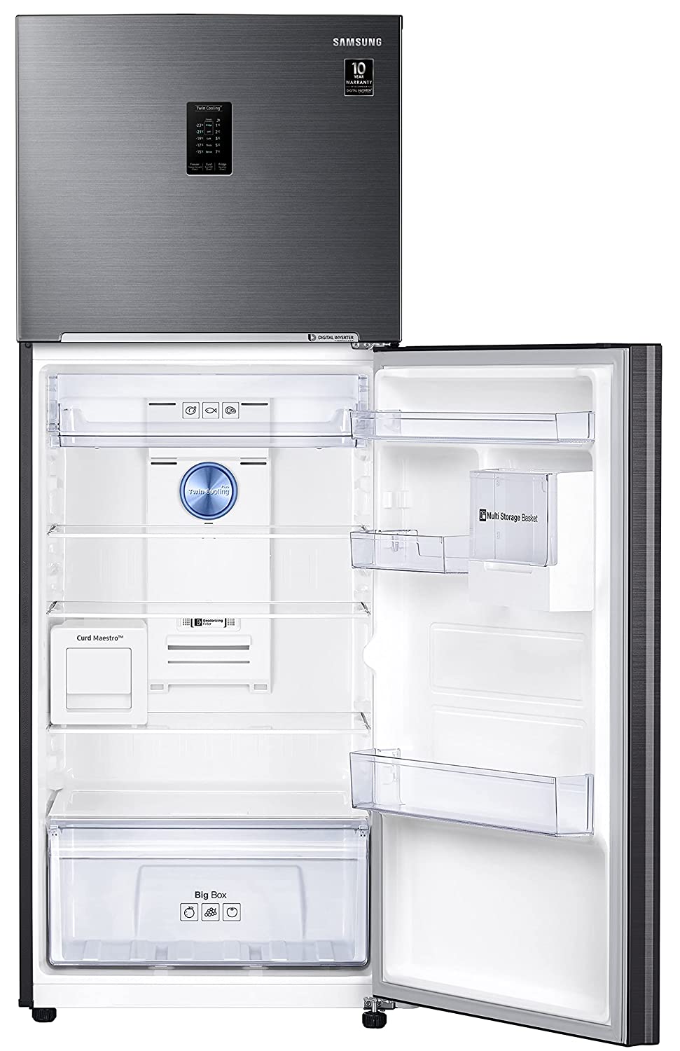 Samsung 376L 2 Star Inverter Frost-Free Convertible 5 In 1 Curd Maestro Double Door Refrigerator (RT42C5C52BS/HL,Black Inox 2023 Model) - Mahajan Electronics Online