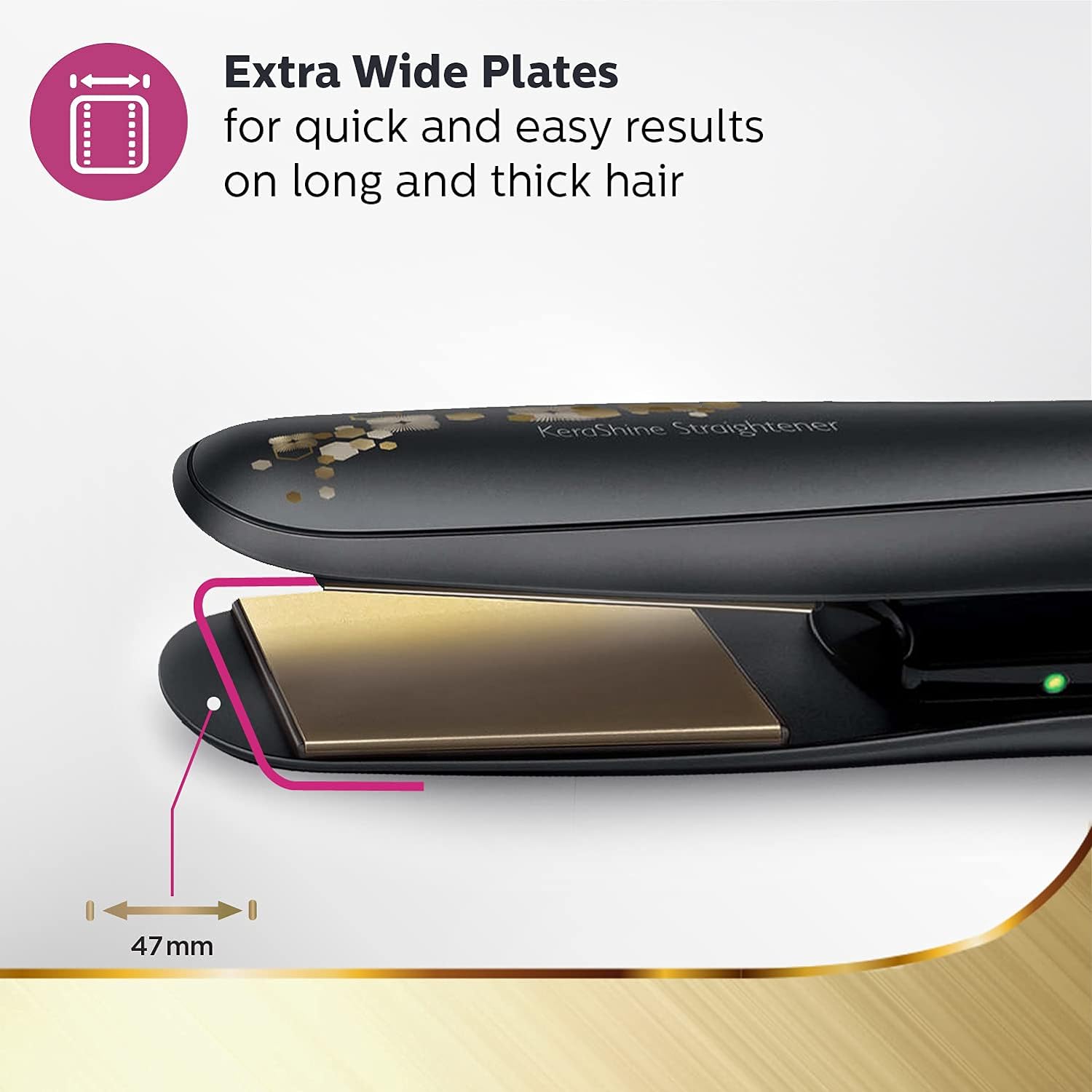 Philips BHS736/00 Kerashine Titanium Wide Plate Straightener with SilkProtect Technology Mahajan Electronics Online