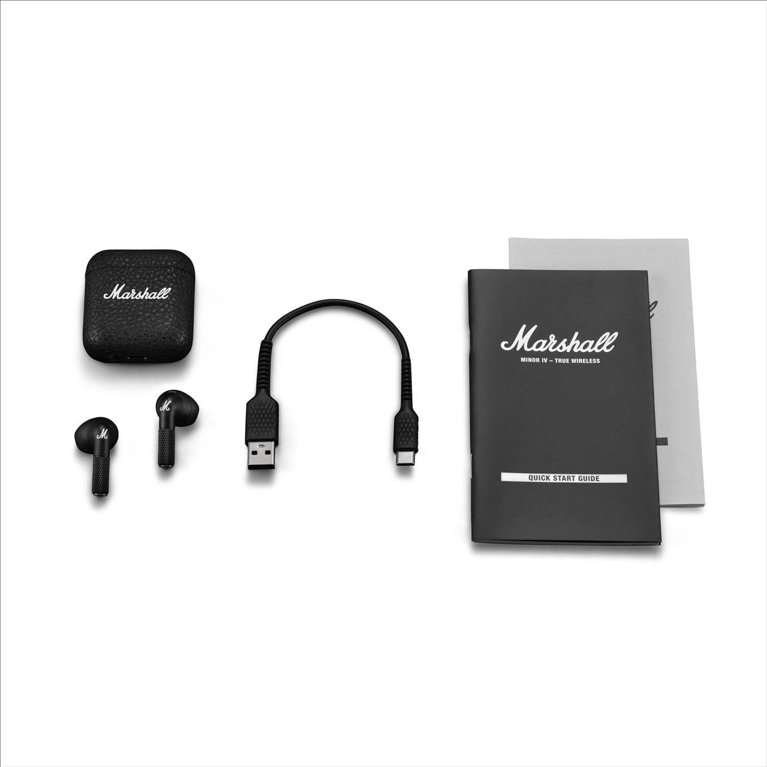 Marshall Minor IV Wireless Earbuds with 30+ Hours of Playtime, Water-Resistant, Wireless Charging- Black Mahajan Electronics Online