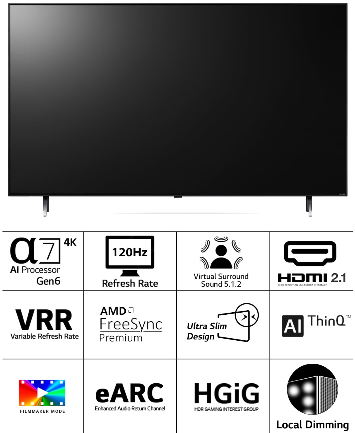 LG 65QNED80SRA 164 cm (65 inches) 4K Ultra HD Smart QNED TV (Ashed Blue) Mahajan Electronics Online