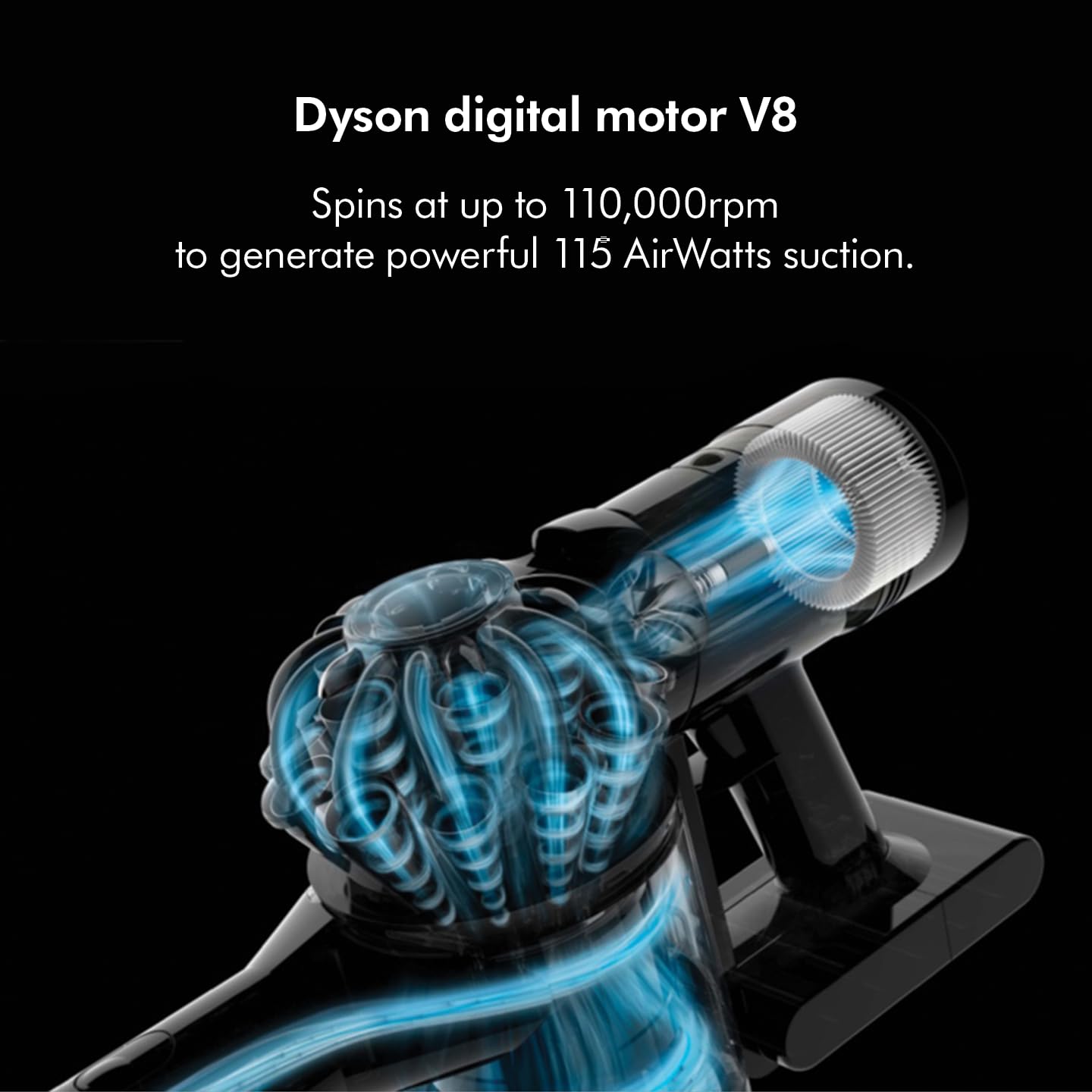 Dyson V8 Absolute Cordless Vacuum Cleaner|Powerful and Versatile|2 Year Warranty incl Accidental Damage Protection|Bagless Filtration|115 Airwatts,0.54L bin,40 mins runtime mahajan electronics online