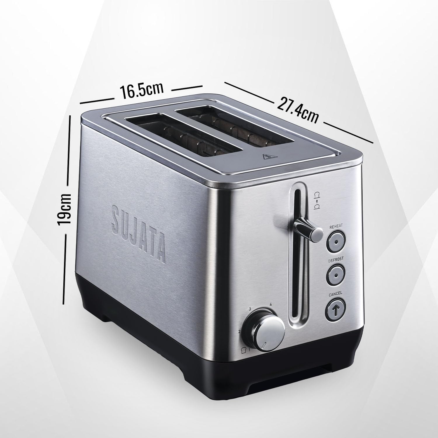 Sujata 900 W Pop-up 2 Slice Stainless Steel PT11 Toaster | Mahajan Electronics Online