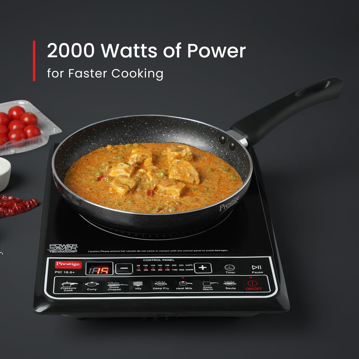 Prestige PIC 16.0 Plus 2000 Watts Induction Cooktop | 4KV Surge Protection | 8 Preset Indian Menu Option with Timer | Soft Touch Button | Easy to clean | Portable | Black |1Y Warranty | BIS
 mahajan electronics online