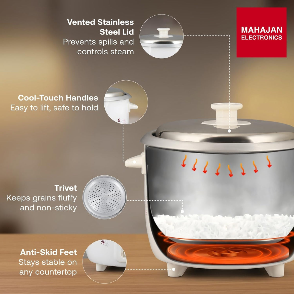 Prestige Delight PRWO 1.5 L Electric Rice Cooker – Mahajan Electronics Online.