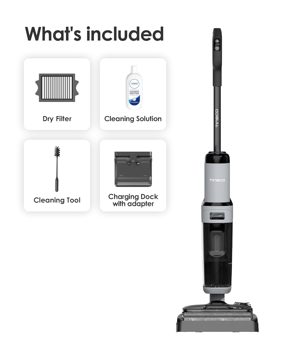 Tineco Floor ONE i5 Stretch Plus 2 Smart Cordless Wet & Dry Vacuum Cleaner & Mop for Hard Floors, 180° Flat Design, Clean Tough Stains & Pet Hair, Patented iLoop, Self-Cleaning Brush, 2 Yr Warranty mahajan electronics online